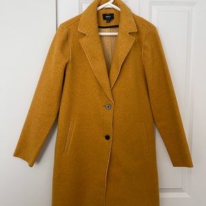 ONLY Mustard Knee-length Button Coat